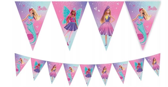 Flagi baner urodzinowy BARBIE 230 cm Urodziny