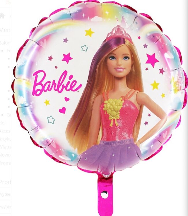 Balon foliowy okrągły BARBIE 45 cm Urodziny