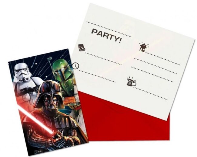 Zaproszenia urodzinowe STAR WARS 6 sztuk