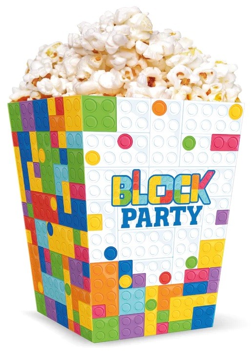 Pudełka na popcorn Klocki
