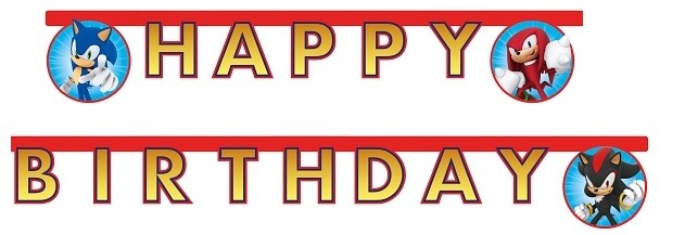 Baner urodzinowy Happy Birthday SONIC 200 cm