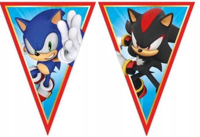 Flagi Girlanda Urodzinowa SONIC 230 cm