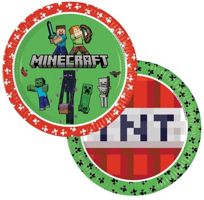 Talerzyki papierowe Minecraft 23 cm 8 sztuk