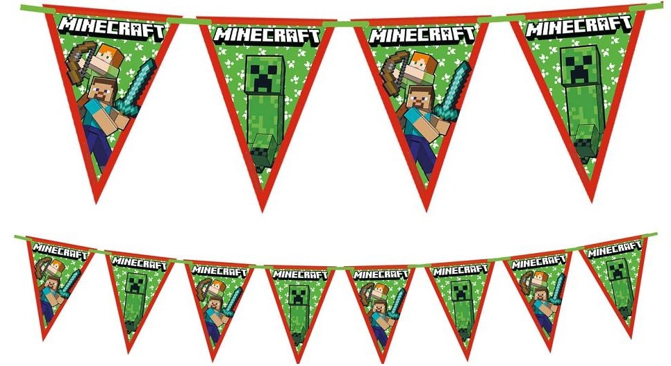 Flagi Girlanda urodzinowa Minecraft 230 cm