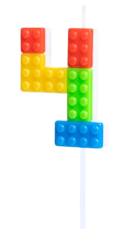 świeczka na tort w klocki 4