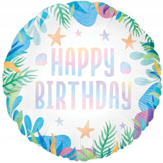 Balon foliowy Happy Birthday Ocean 45 cm