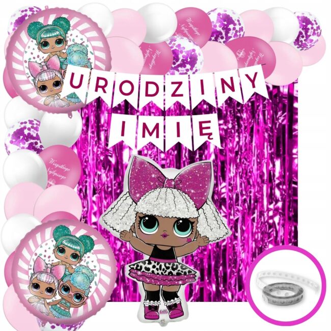 Zestaw urodzinowy LOL Balony Dekoracje Urodziny