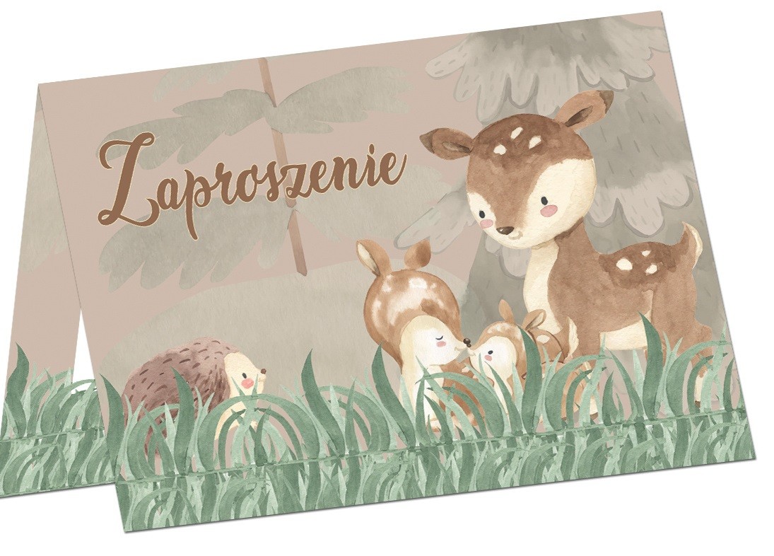 Zaproszenia urodzinowe Zwierzątka Leśne 6 sztuk