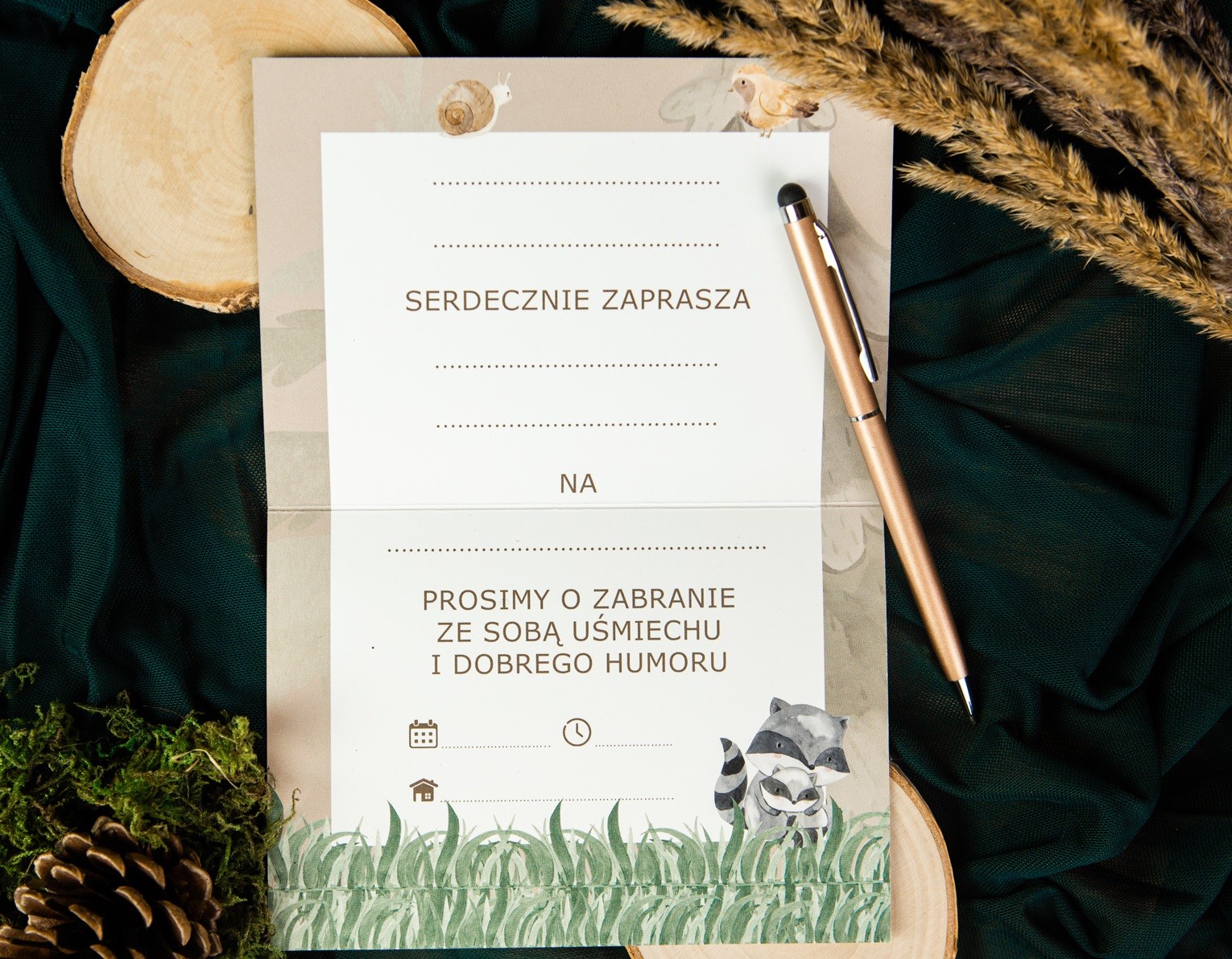 Zaproszenia urodzinowe Zwierzątka Leśne 6 sztuk