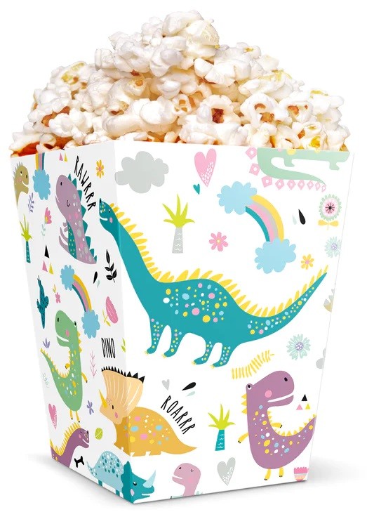 Pudełka na popcorn Dinozaury 6 sztuk