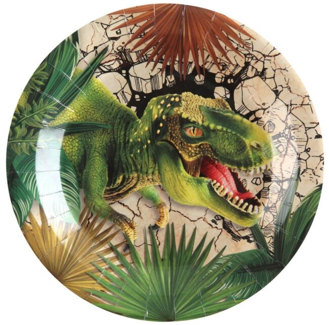 talerzyki urodzinowe w dinozaury
