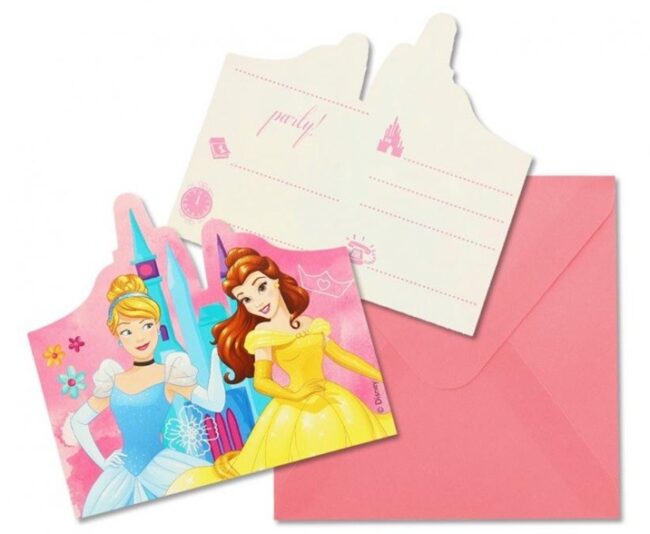 Zaproszenia urodzinowe Princess 6 sztuk