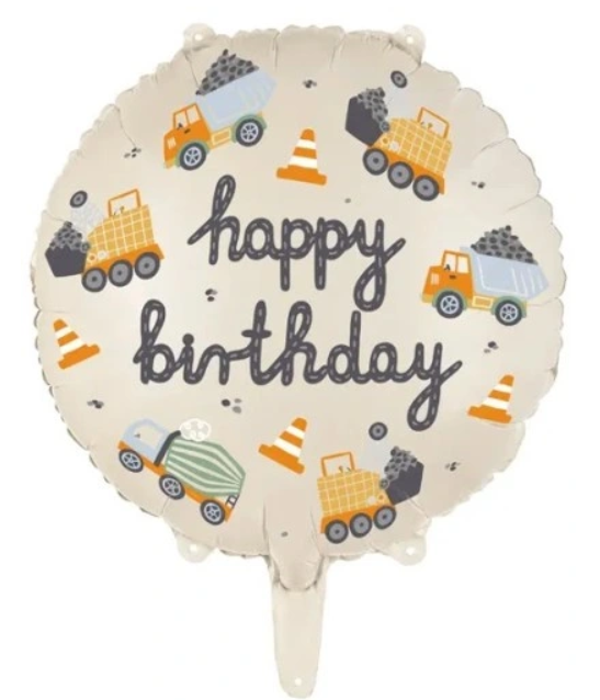 Balon Foliowy Happy Birthday Budowa 45 cm