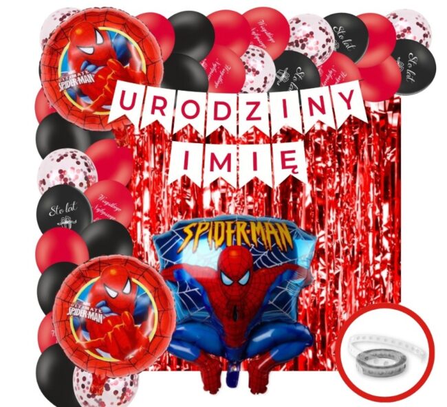 Zestaw dekoracyjny Spider-Man Baner + Imię