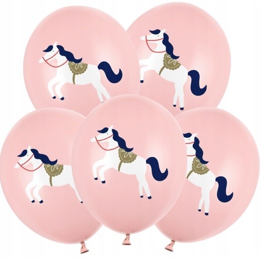 balony różowe Koniki