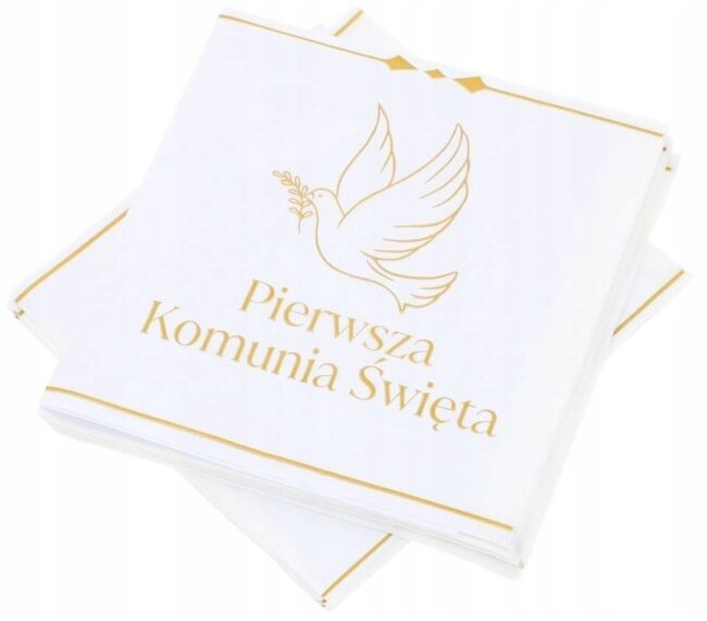 Serwetki Pierwsza Komunia Święta gołąb