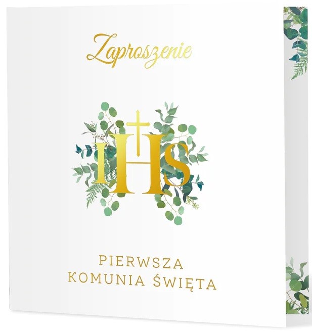 Zaproszenia Komunijne IHS Eukaliptus