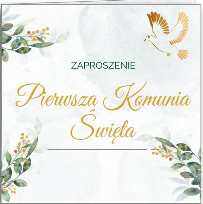 Zaproszenia Komunia Święta Gołąbek