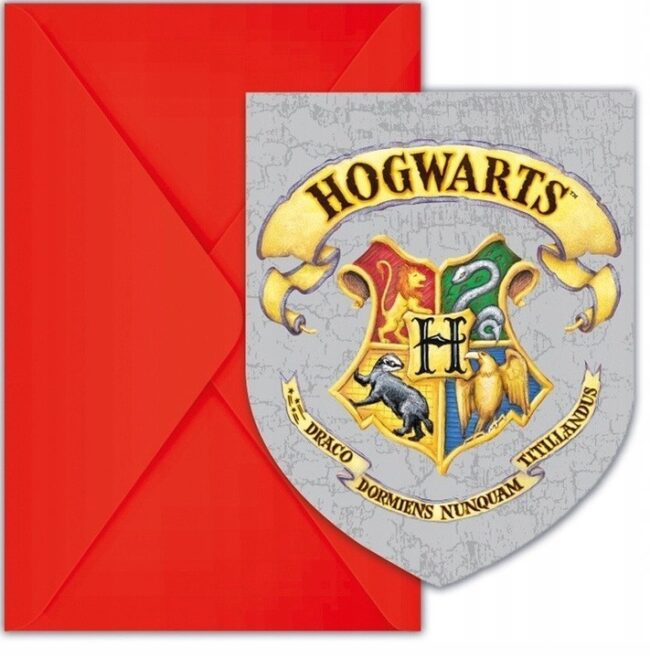Zaproszenia Harry Potter 6 sztuk + koperty