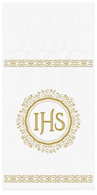 Kieszonki na sztućce I Komunia IHS Złoty 16 sztuk