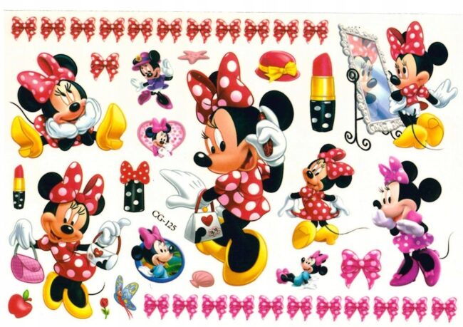 Tatuaże zmywalne Myszka Minnie mix wzorów