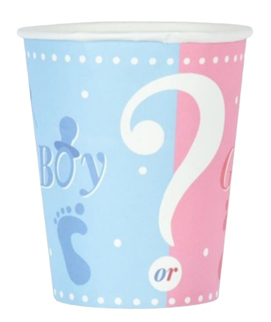 Kubeczki Boy or Girl na Baby Shower 6 sztuk