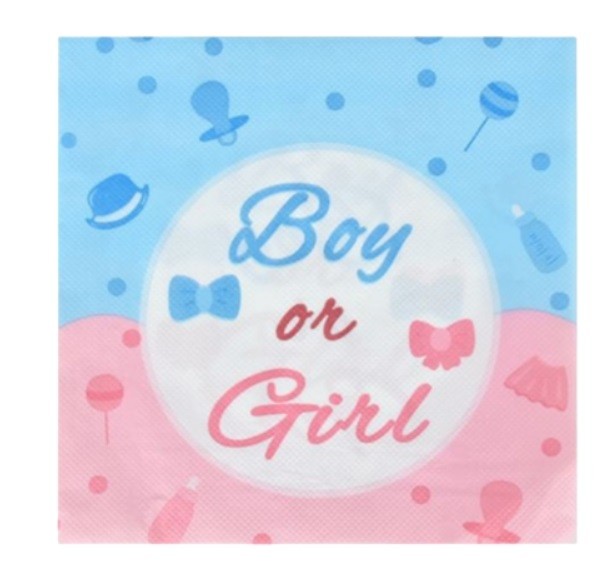 Serwetki Boy or Girl na Baby Shower 10 sztuk