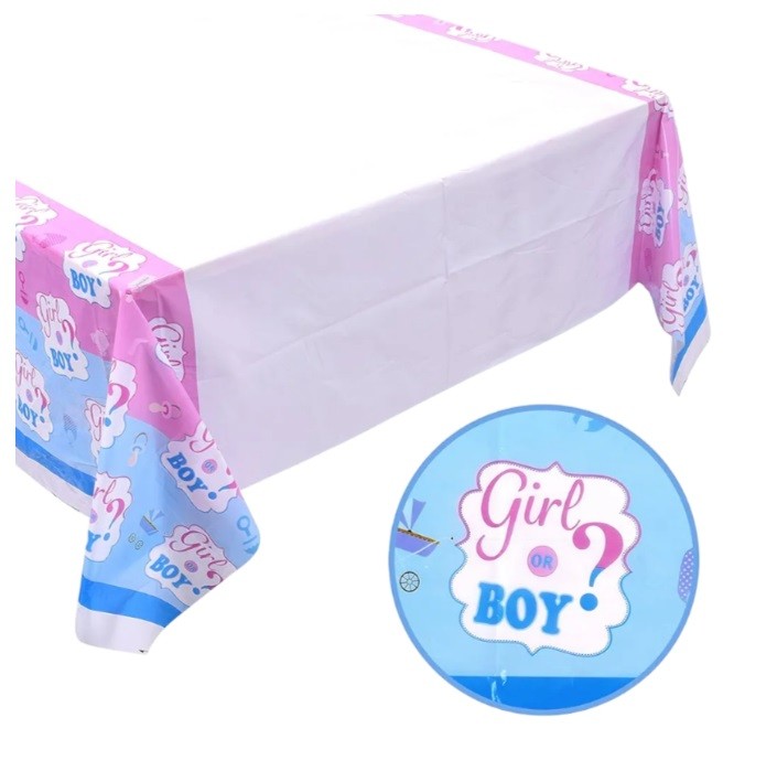 Obrus foliowy Boy or Girl 180x108 cm Baby Shower