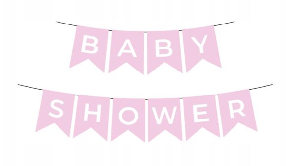 Baner Flagi BABY SHOWER różowy