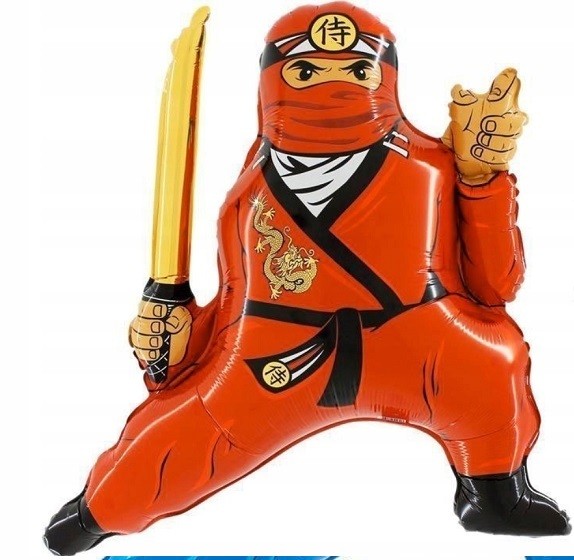 Balon foliowy Czerwony Ninja 80x70 cm