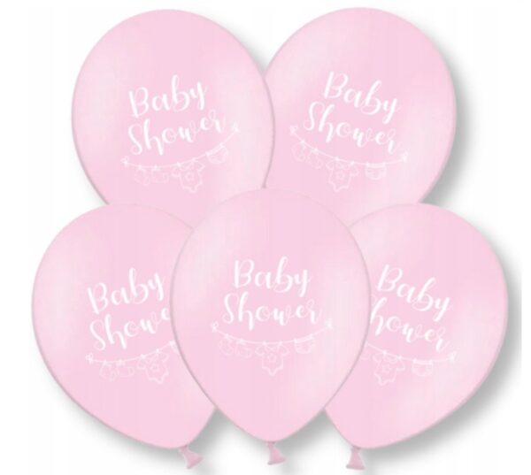 Balony lateksowe BABY SHOWER różowe