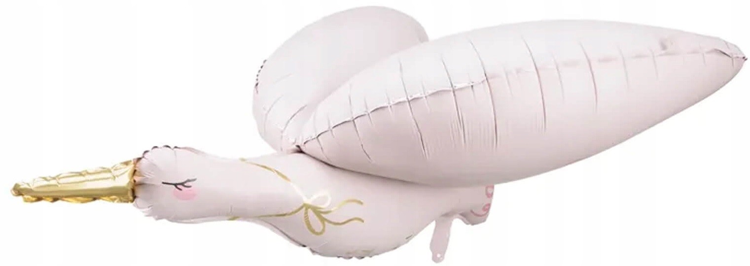 Balon Foliowy Bocian Jasnoróżowy 100x43 cm Baby Shower