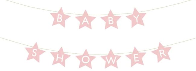Baner różowy Baby Shower Gwiazdki 290 cm