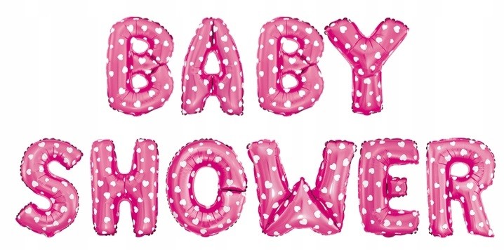 różowy napis baby shower