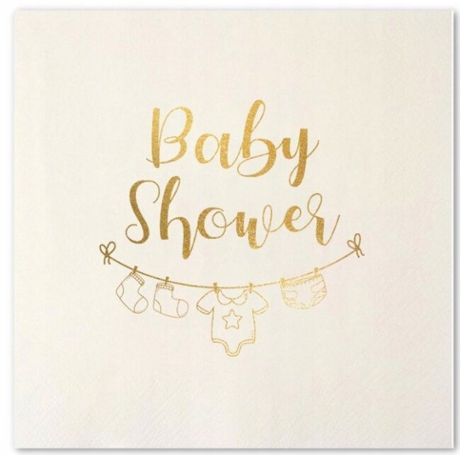 Serwetki Białe Baby Shower 20 sztuk