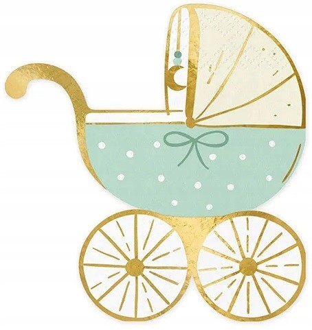 Serwetki Wózek Baby Shower 20 sztuk