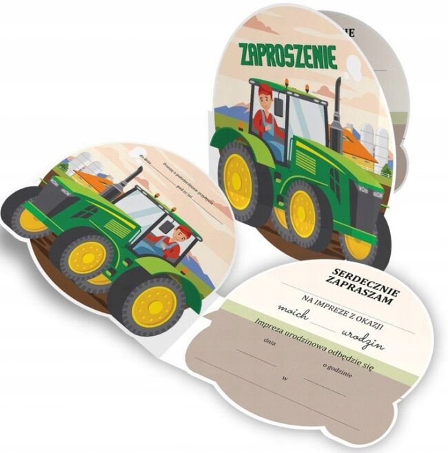 copy of Zaproszenie urodzinowe Traktor Farma Wieś - 1 sztuka