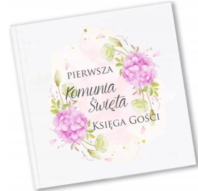 Księga Gości komunijnych Pierwsza Komunia Święta Hortensja 21x21 cm