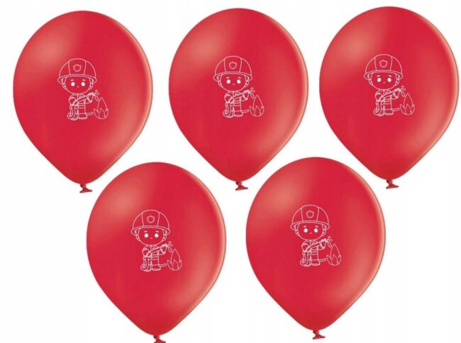 Balony lateksowe czerwone Strażak