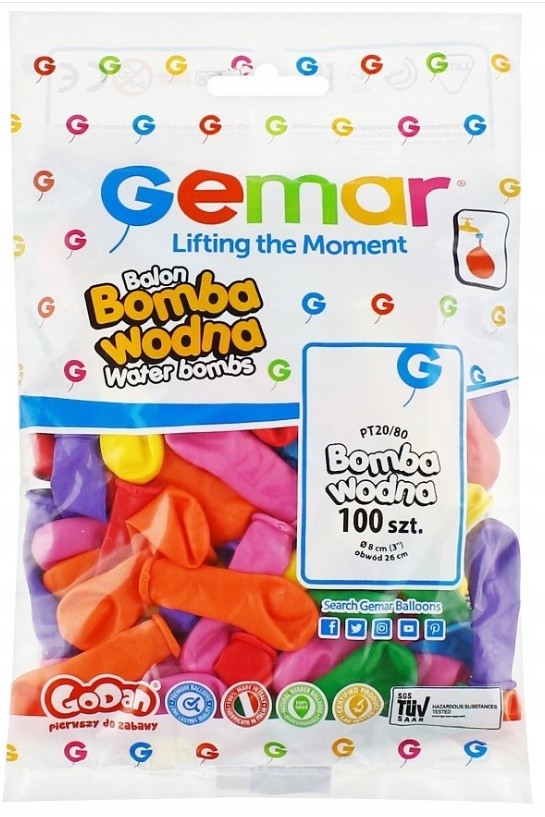 Balony bomby wodne mix 100 sztuk Śmigus Dyngus WLK-029