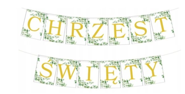 Baner papierowy flagi Chrzest Święty listki