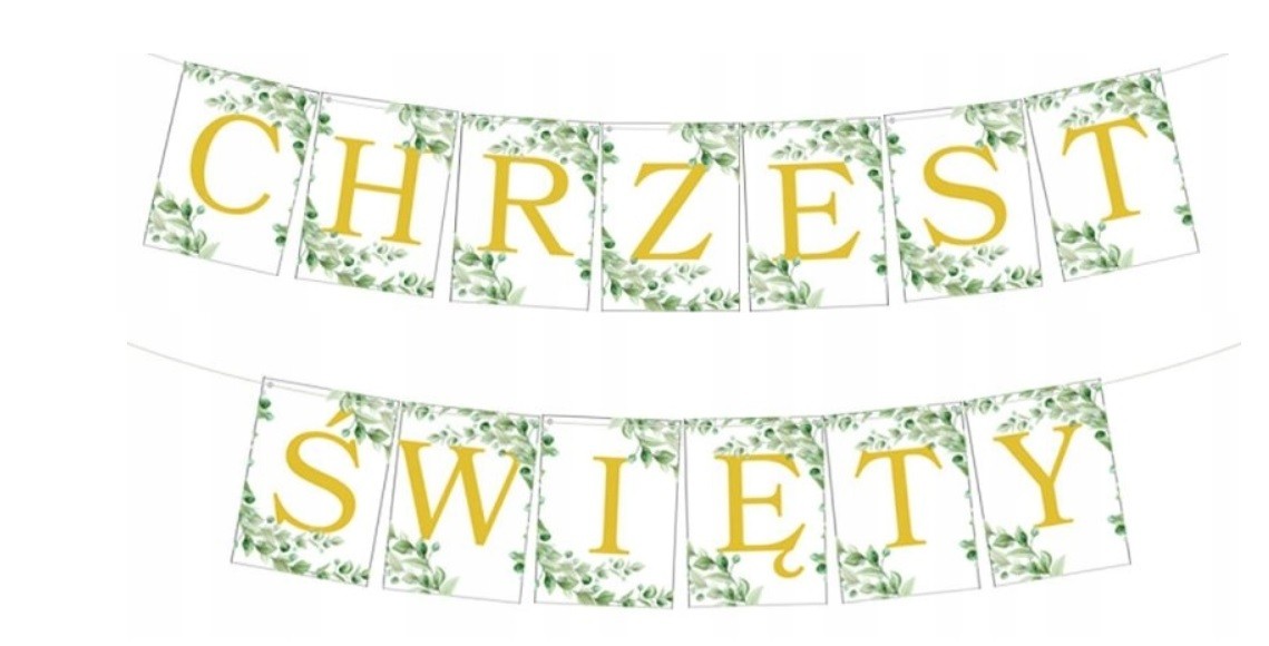 Baner papierowy flagi Chrzest Święty listki