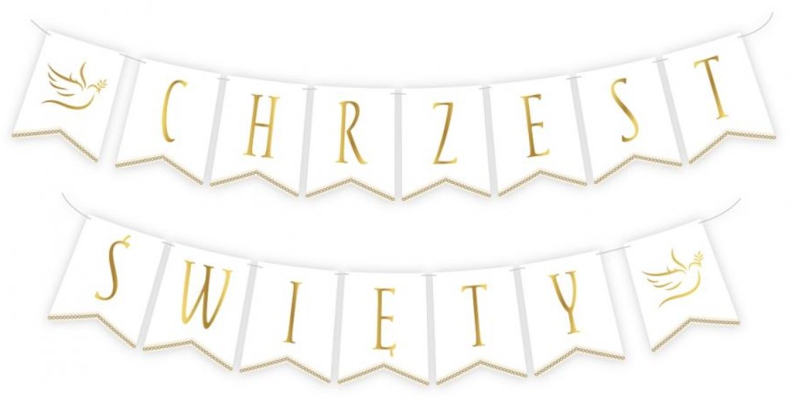 Baner Girlanda papierowa Chrzest Święty 2x300 cm