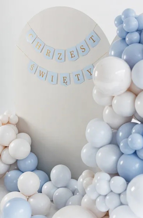 Baner Girlanda CHRZEST ŚWIĘTY jasny niebieski 200 cm
