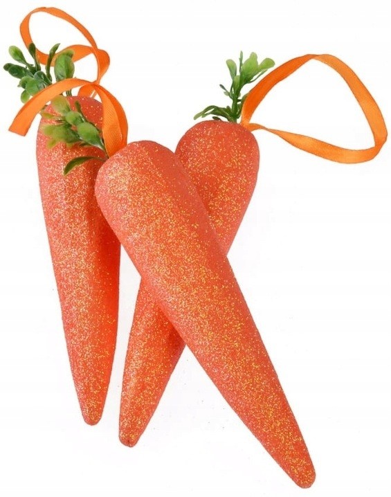 Marchewki dekoracyjne duże 14 cm 3 sztuki Wielkanoc WLK-062