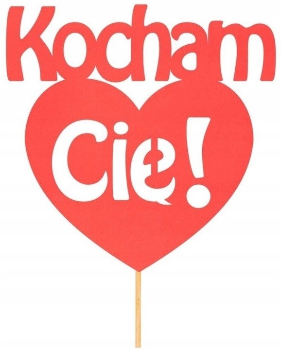 Topper na tort ciasto napis KOCHAM CIĘ
