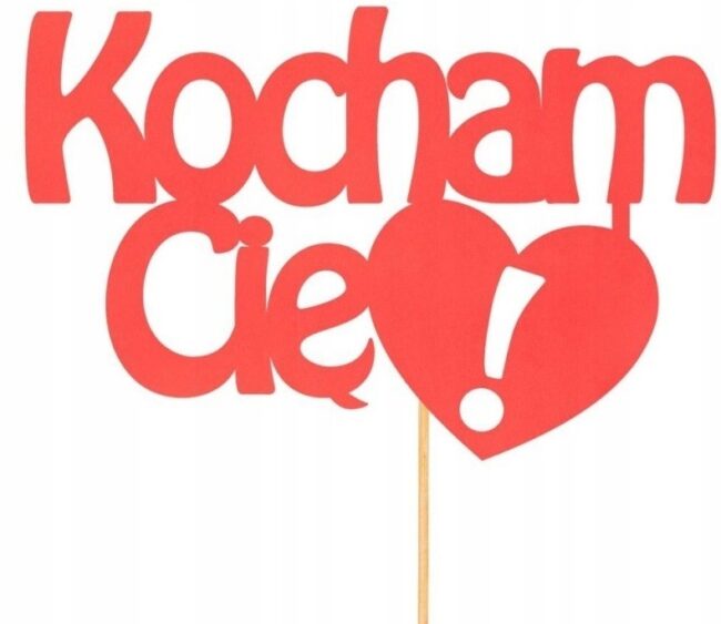 Topper na tort ciasto napis KOCHAM CIĘ
