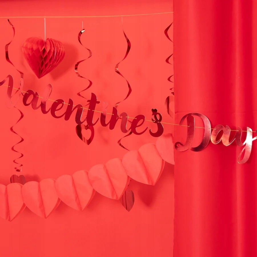 Baner Valentines Day Czerwony 140 cm Dekoracje WL-009
