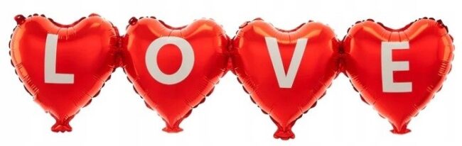 Girlanda balonowa Serca Love 101x27 Dekoracje WB-013