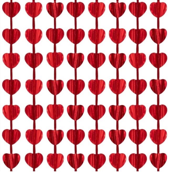 Kurtyna Dekoracyjna Czerwona Serca Serce 100x200 cm WL-006